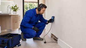 H2O Plumbers using leak detection equipment to check for hidden water leaks in the Garden Route