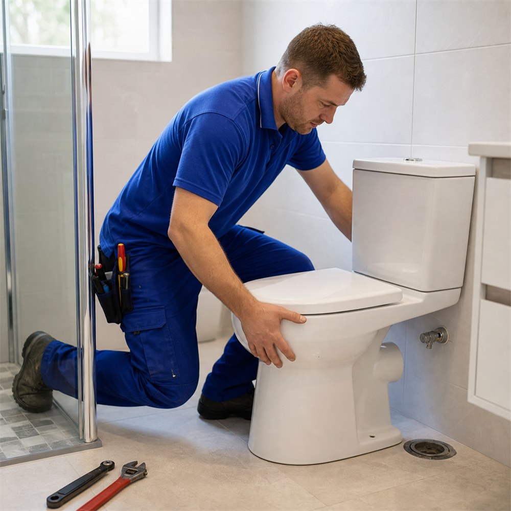 Toilet installation plumbing service by H2O Plumbers in the Garden Route
